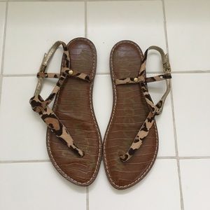 Sam Edelman Gigi calf hair leopard sandals